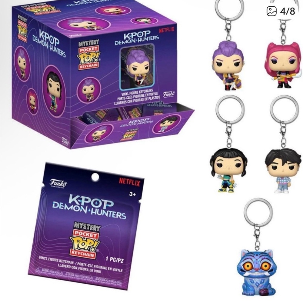 Funko K-Pop Demon Hunters Mystery Pocket Pop! Keychain - Purple Pink Blue Black